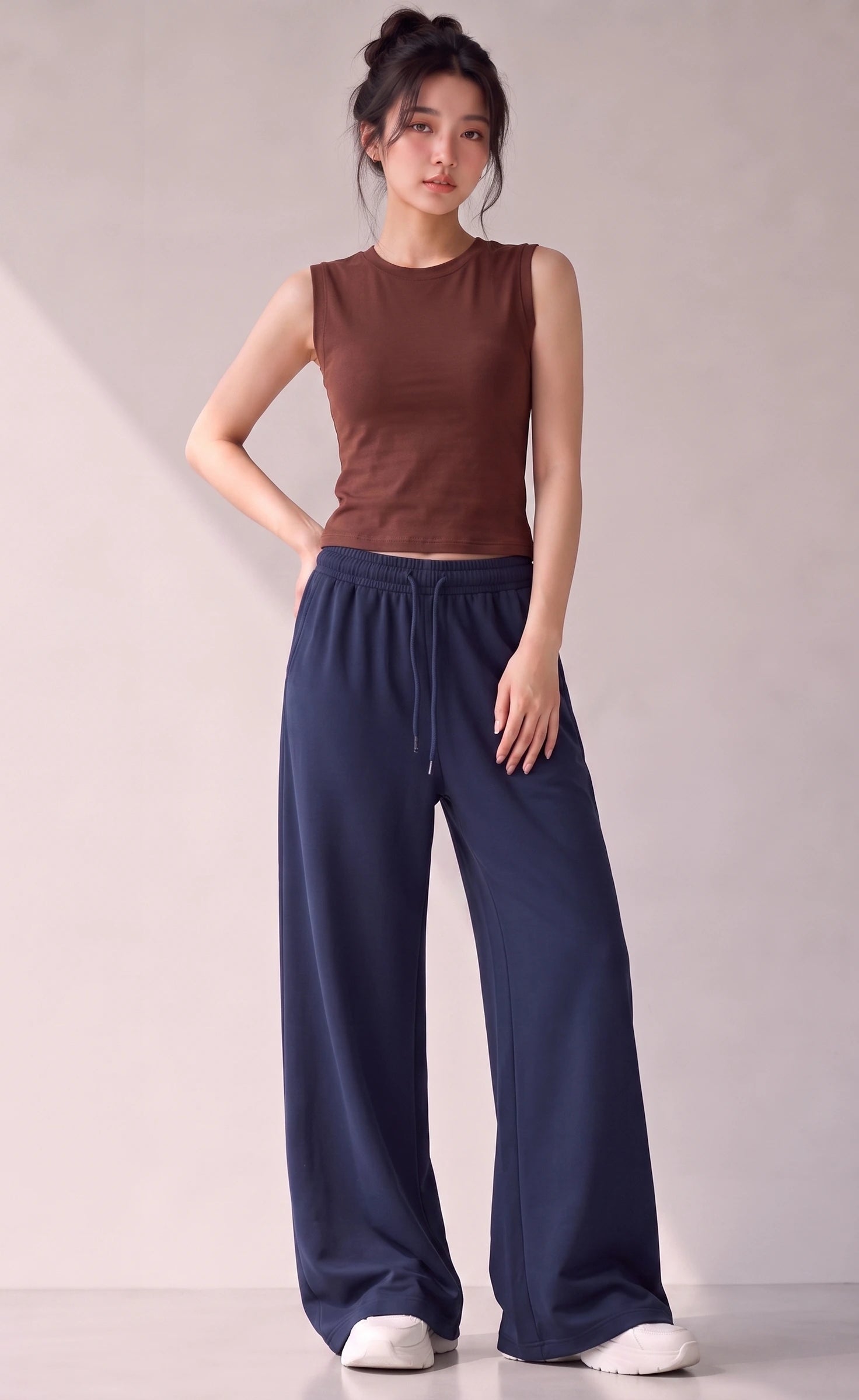 Essential Co-Ord Set | Brown & Blue