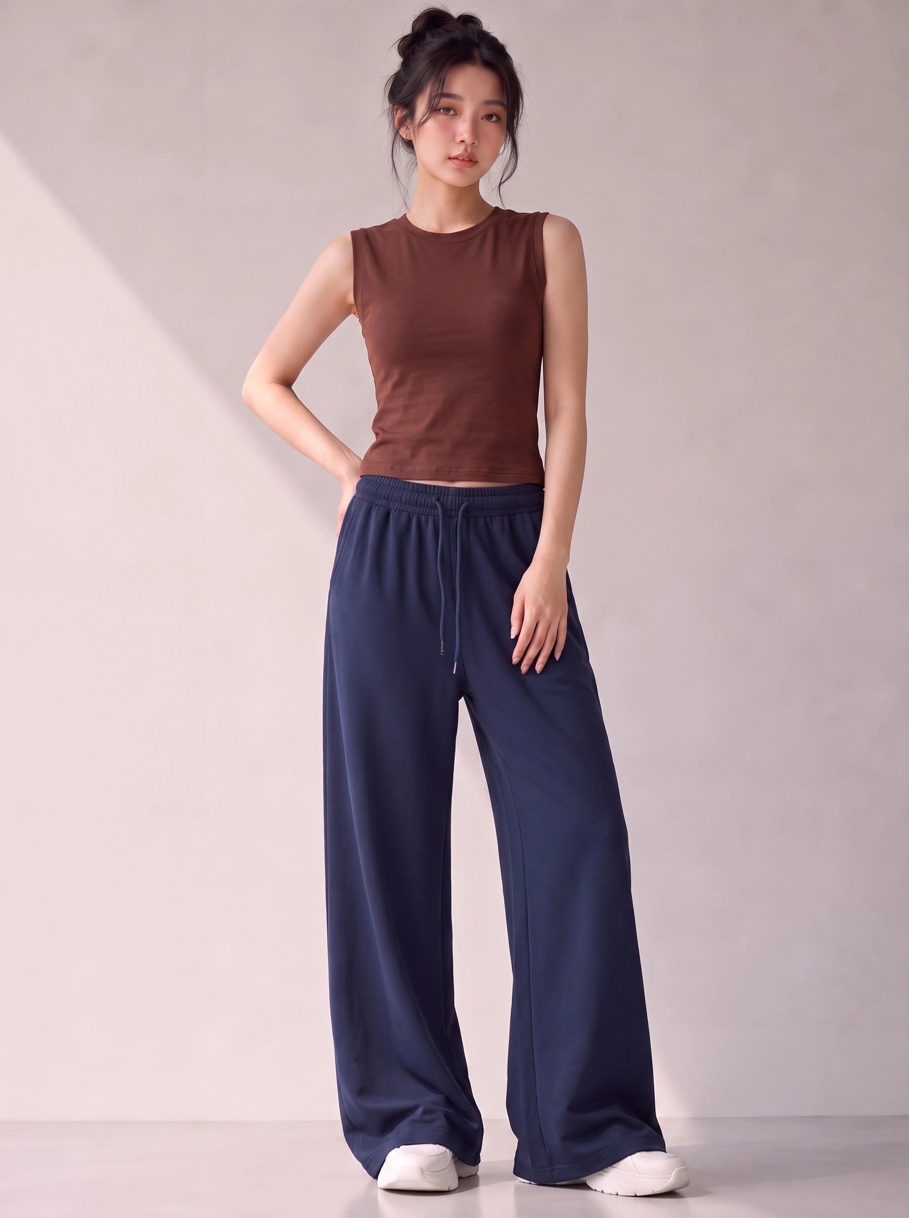Essential Co-Ord Set | Brown & Blue