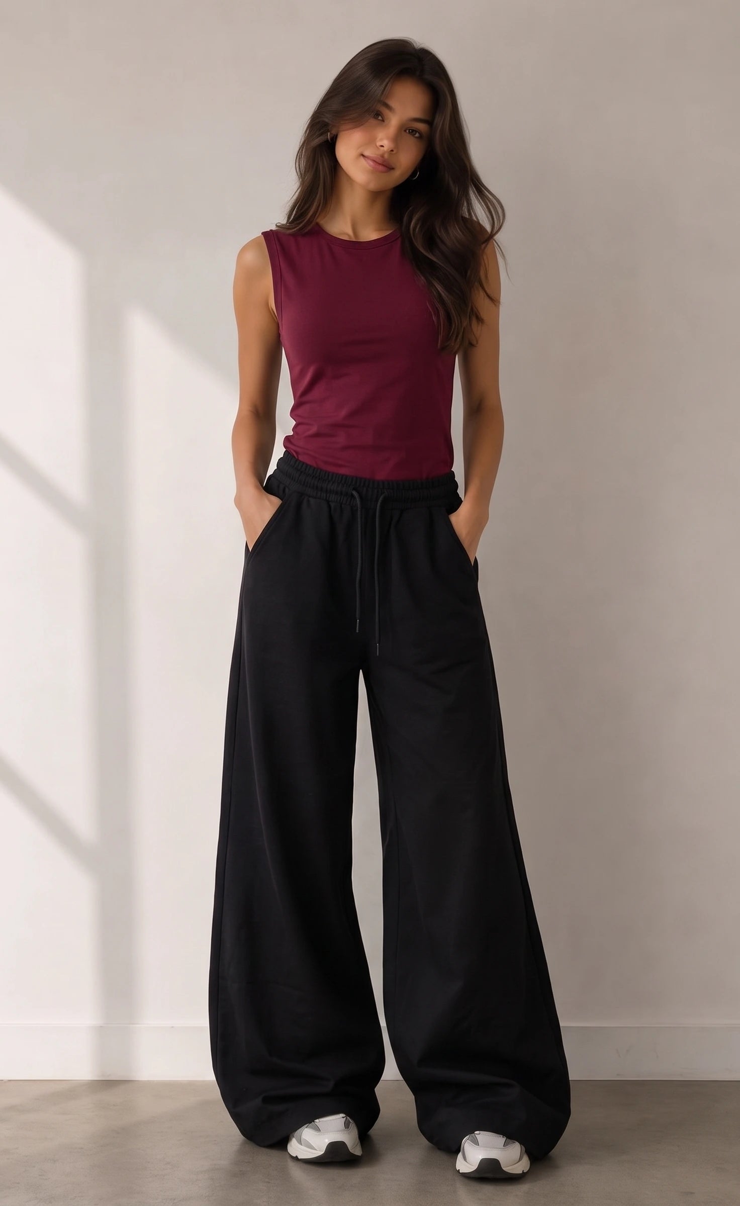 Essential Co-Ord Set | Maroon & Black