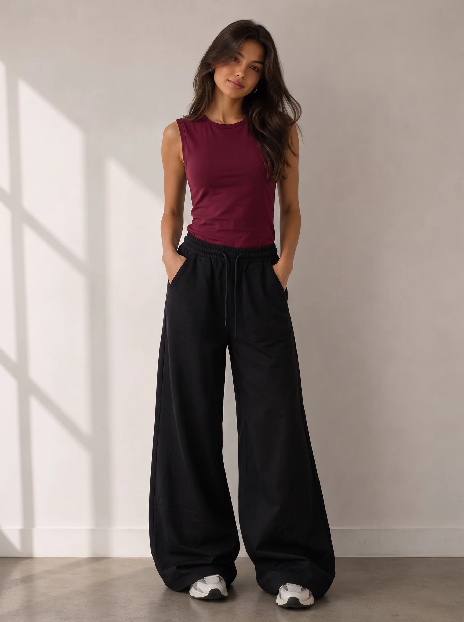 Essential Co-Ord Set | Maroon & Black
