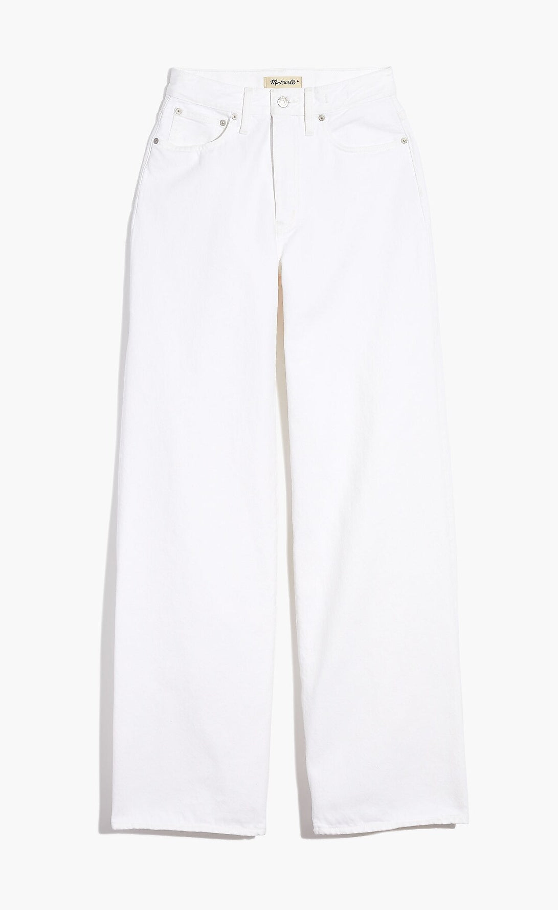 White High-Waisted Wide-Leg Jeans