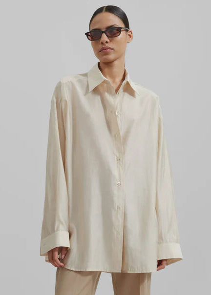 D600 Oversized Essentials Shirt – Beige