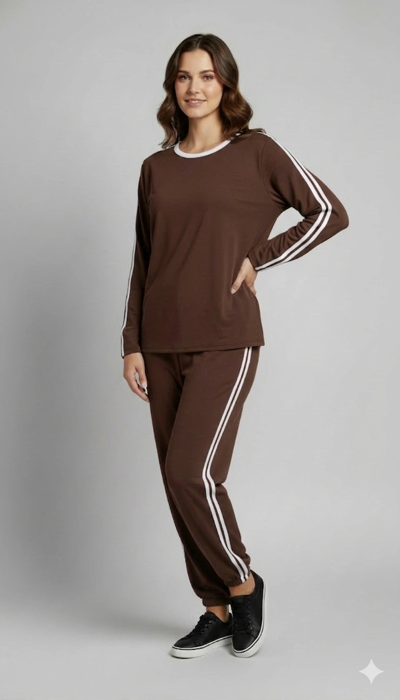 Striped Oversized Top | Brown