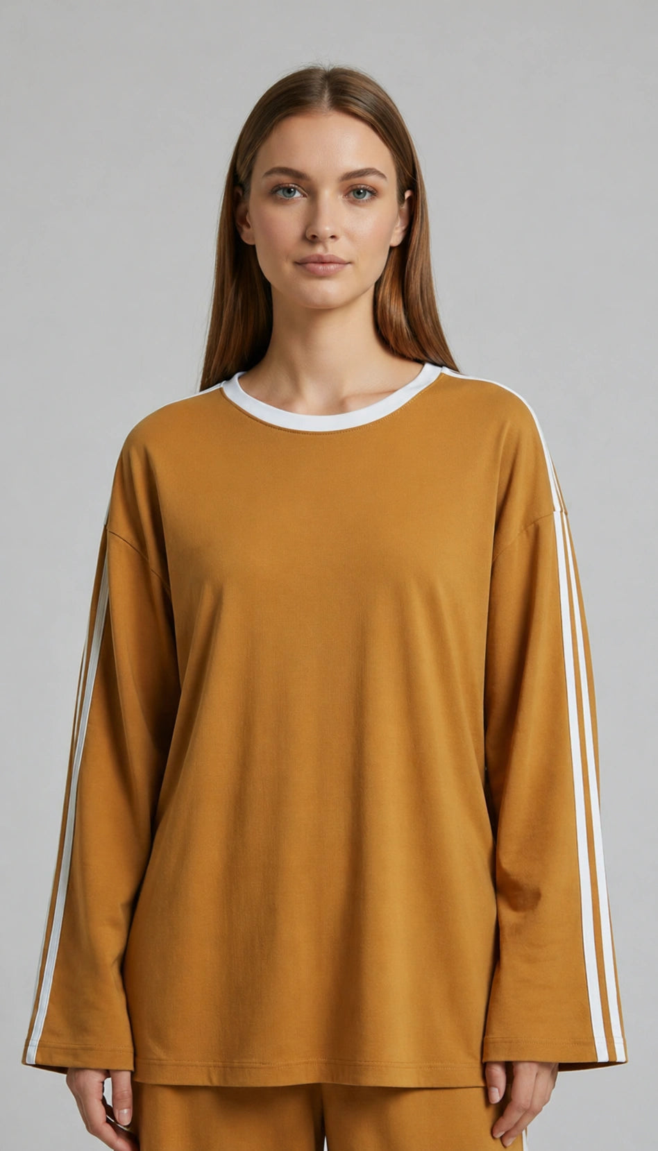 Striped Oversized Top | Mustard