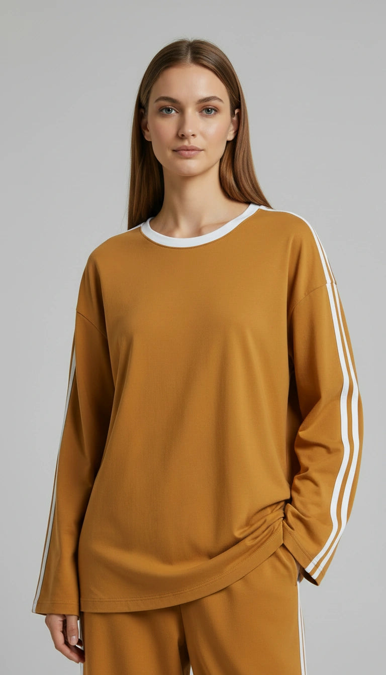 Striped Oversized Top | Mustard