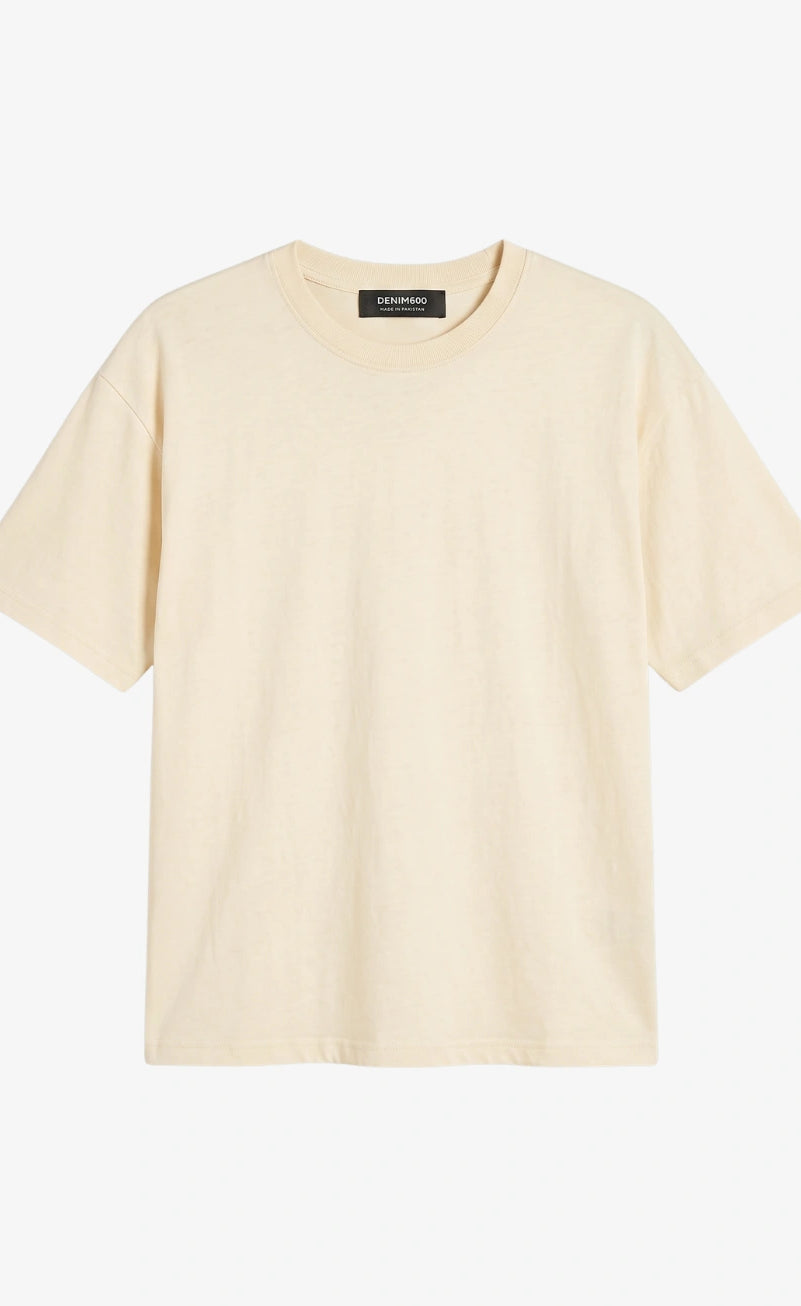 Basic Oversized Tee - Off White Beige