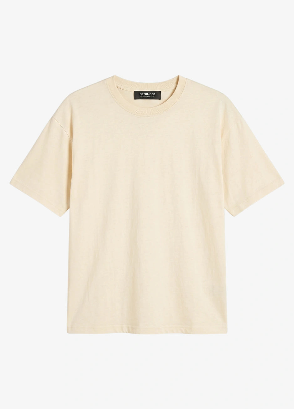 Basic Oversized Tee - Off White Beige