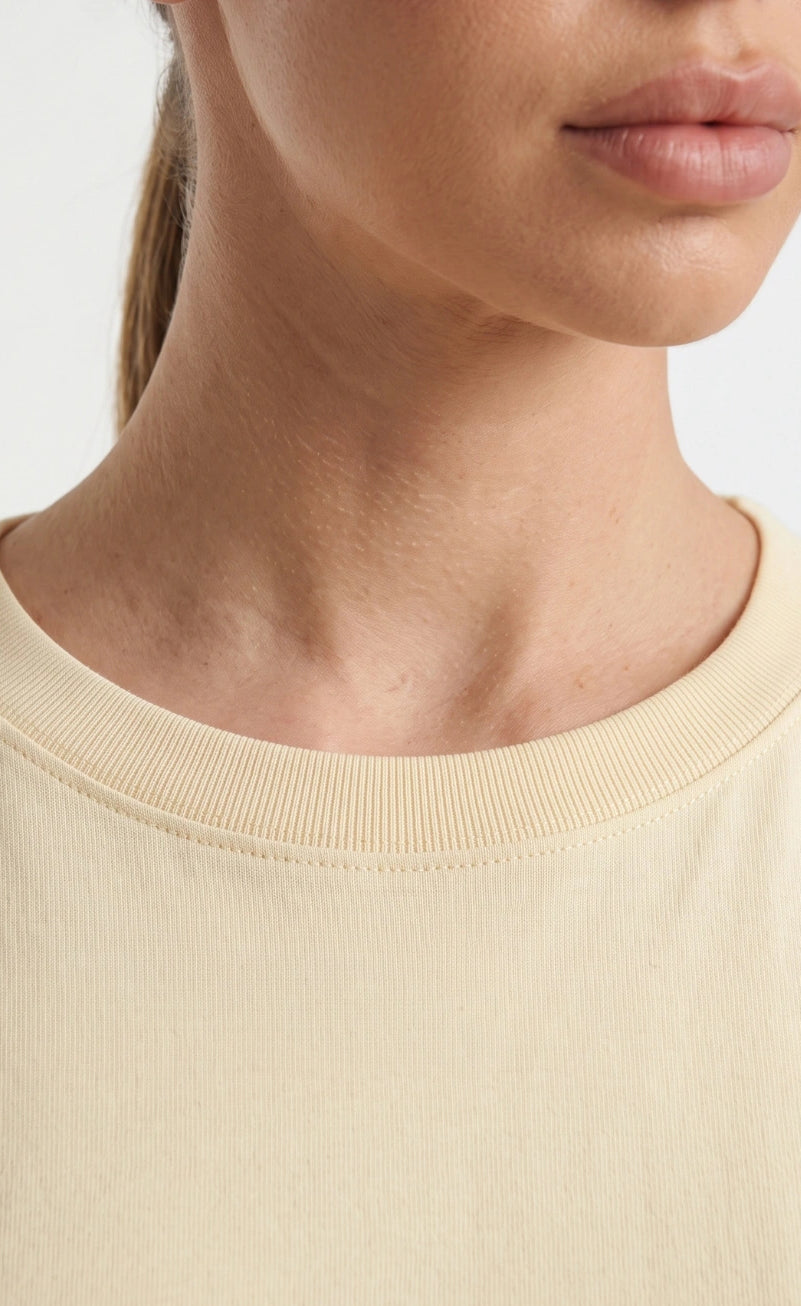 Basic Oversized Tee - Off White Beige