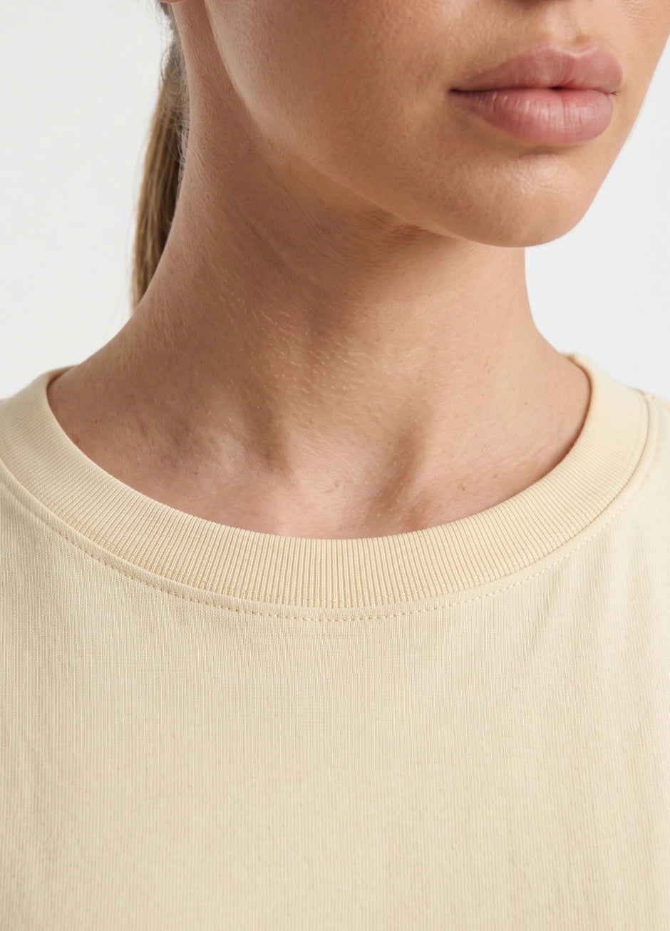 Basic Oversized Tee - Off White Beige