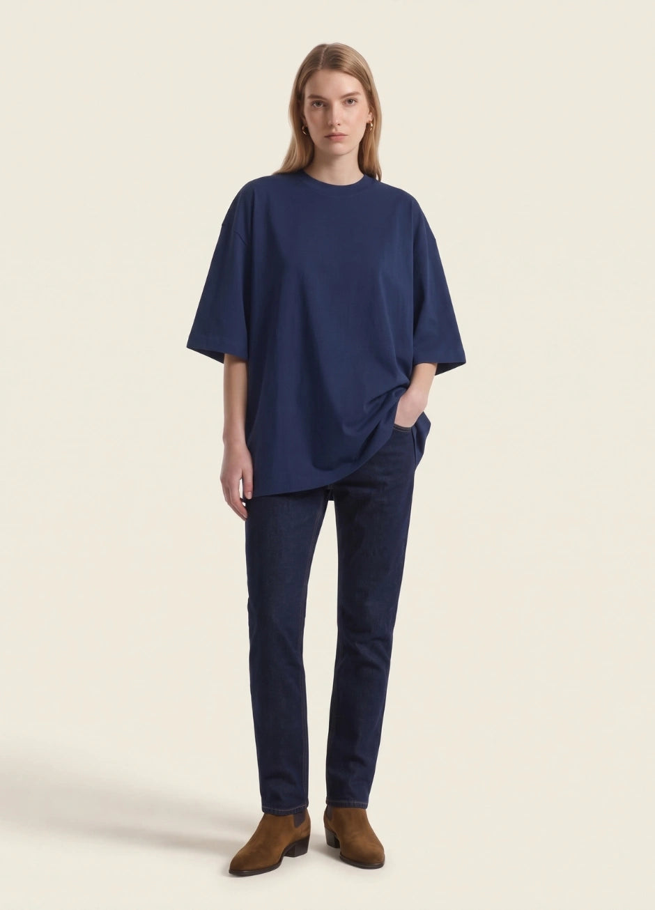 Basic Oversized Tee - Navy Blue