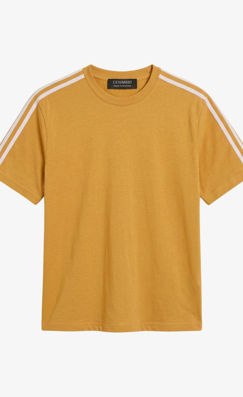 Oversized Stripe T-Shirt - Mustard