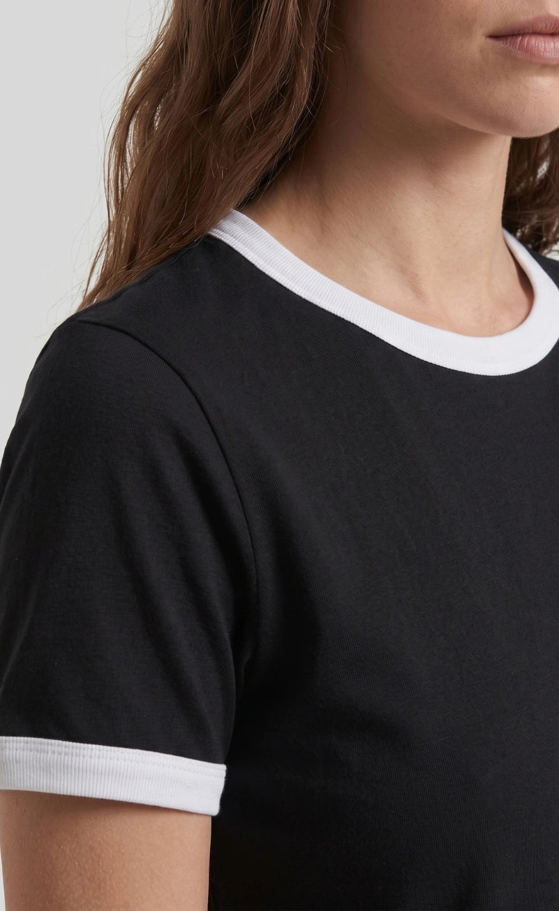 Contrast Trim T-Shirt - Black
