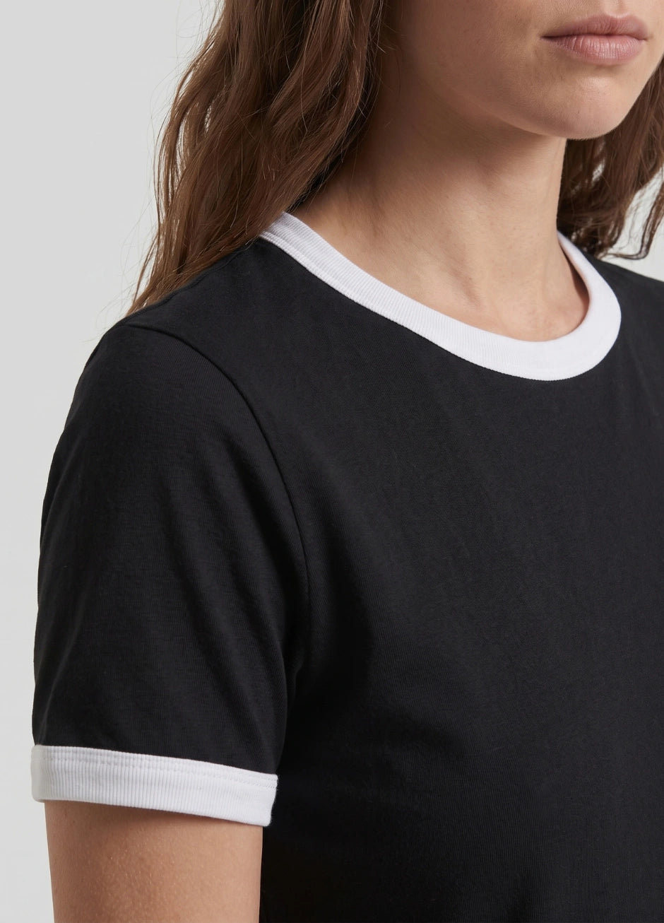 Contrast Trim T-Shirt - Black