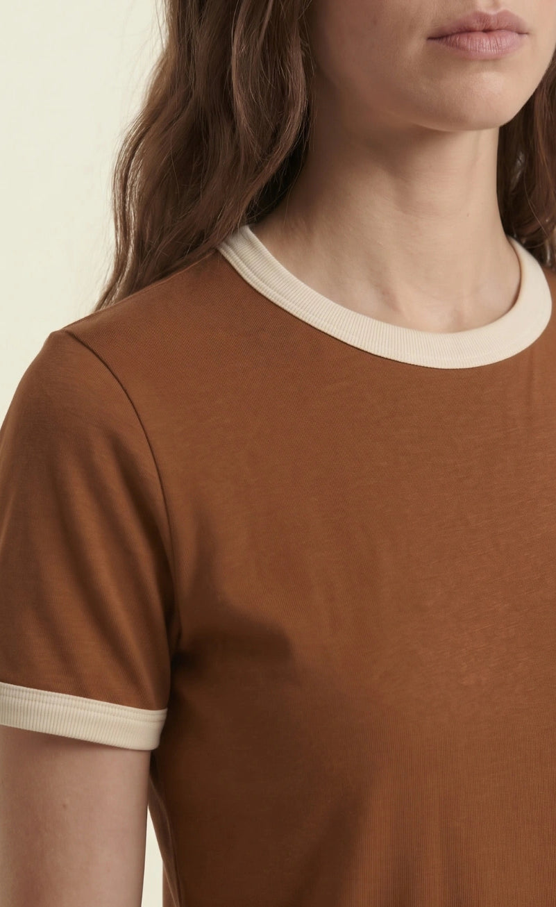 Contrast Trim T-Shirt - Mustard
