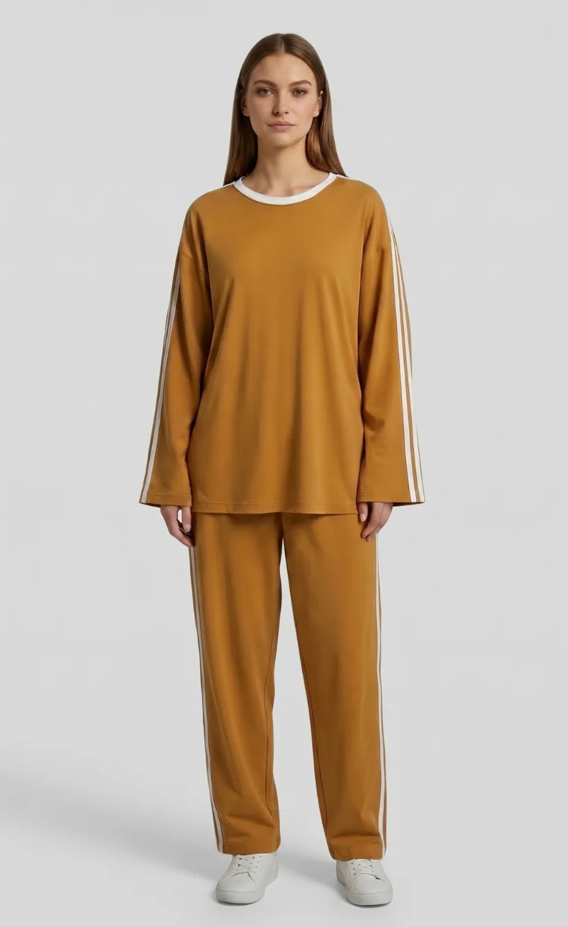 Striped Oversized Top | Mustard