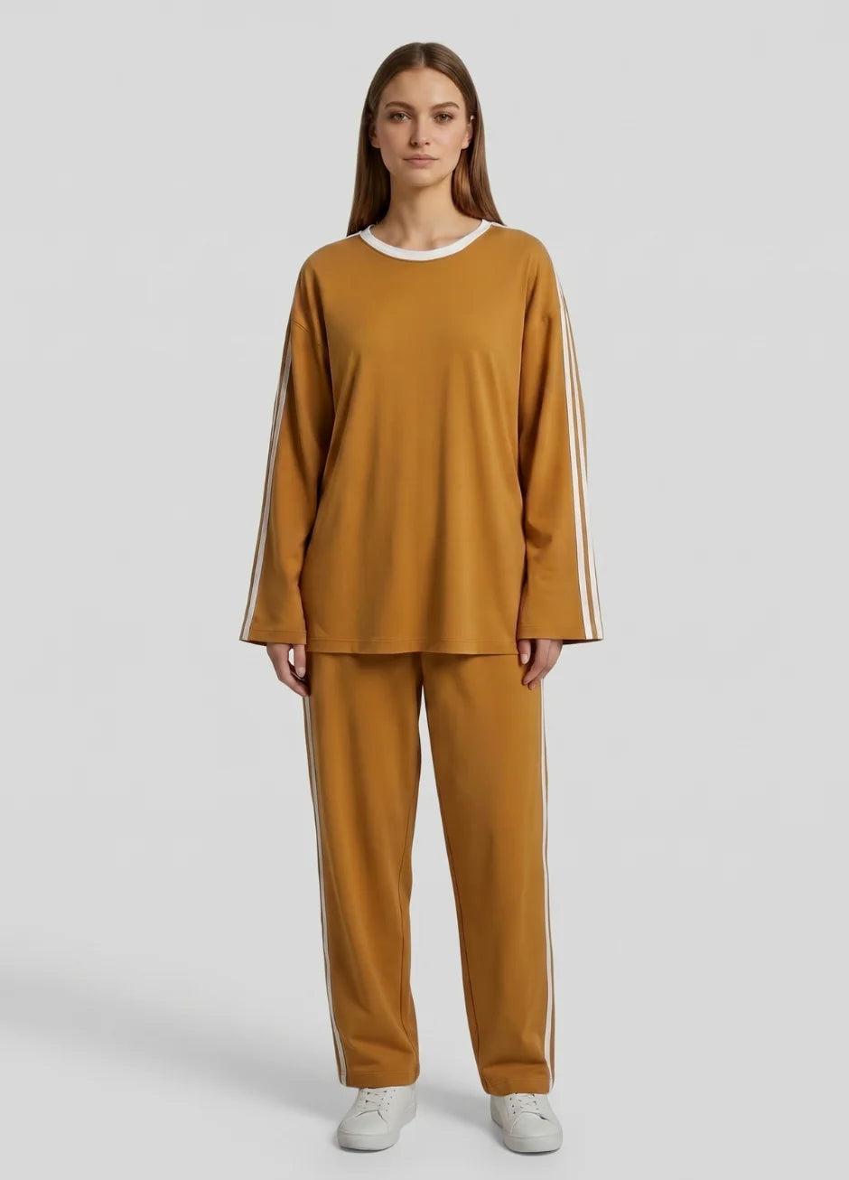 Striped Oversized Top | Mustard