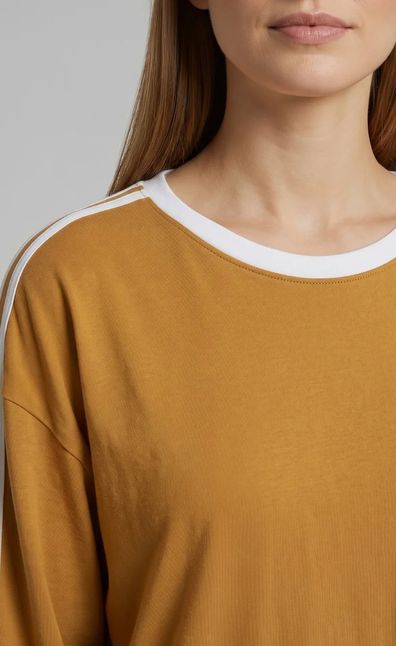 Striped Oversized Top | Mustard