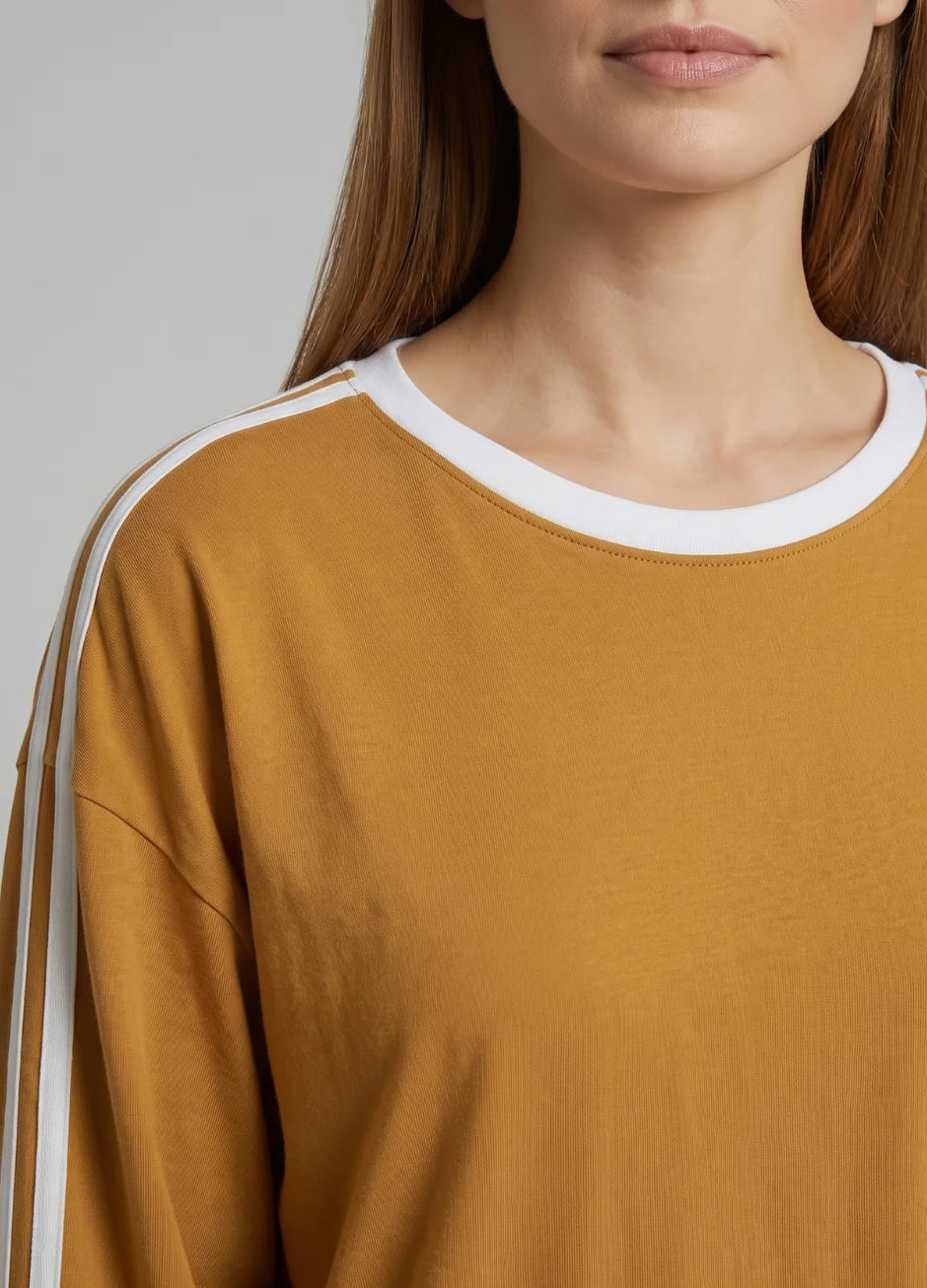 Striped Oversized Top | Mustard