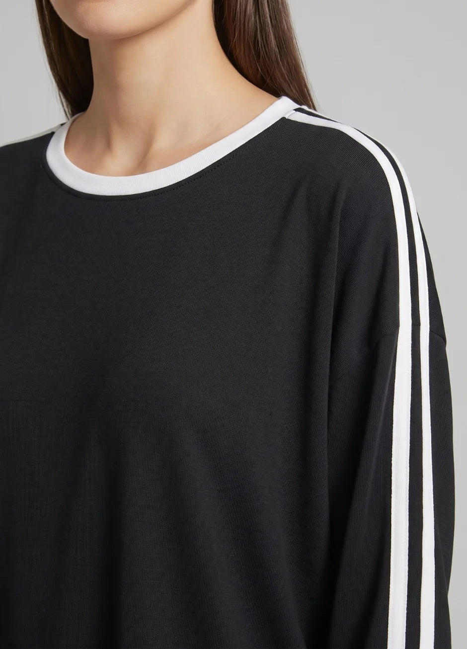 Striped Oversized Top | Black