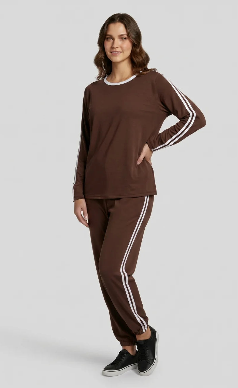 Striped Oversized Top | Brown