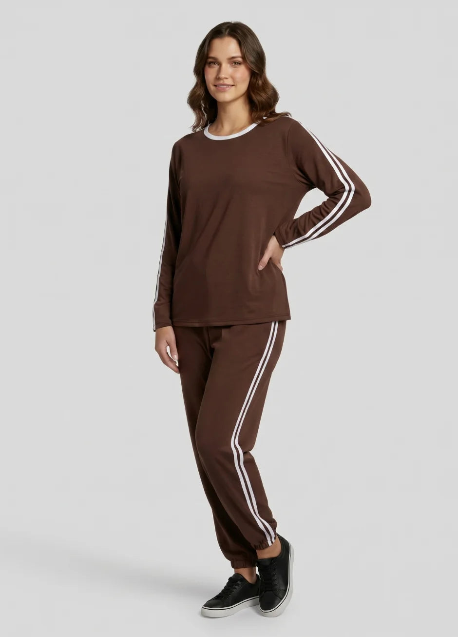 Striped Oversized Top | Brown