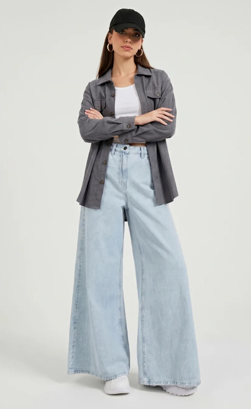 Zara Wide-Leg Jeans - Light Blue