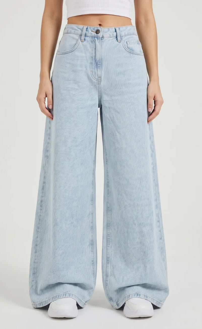 Zara Wide-Leg Jeans - Light Blue