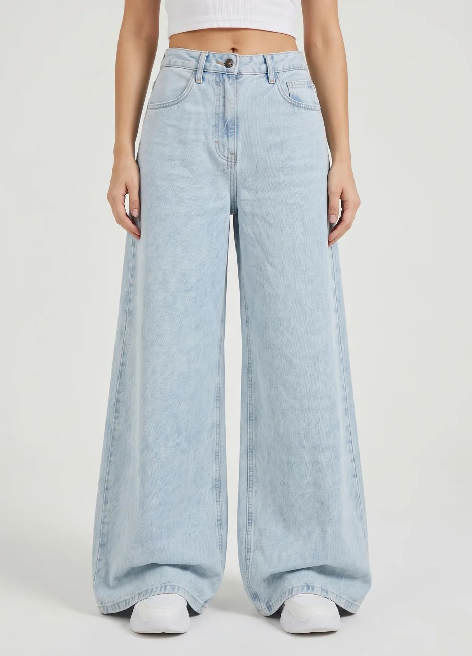 Zara Wide-Leg Jeans - Light Blue