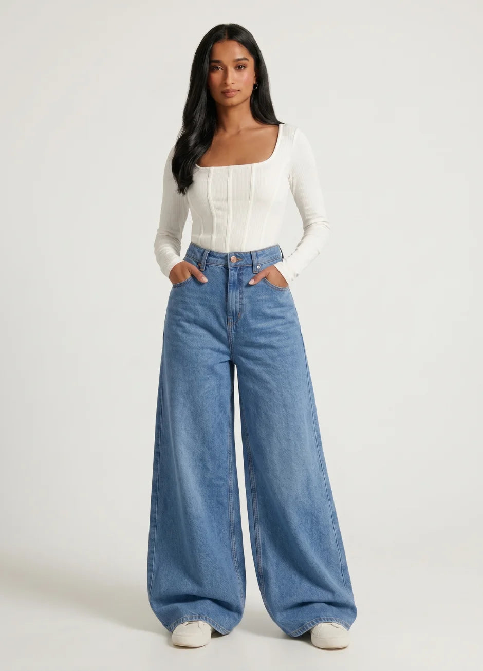 High Waisted Wide Leg Jeans