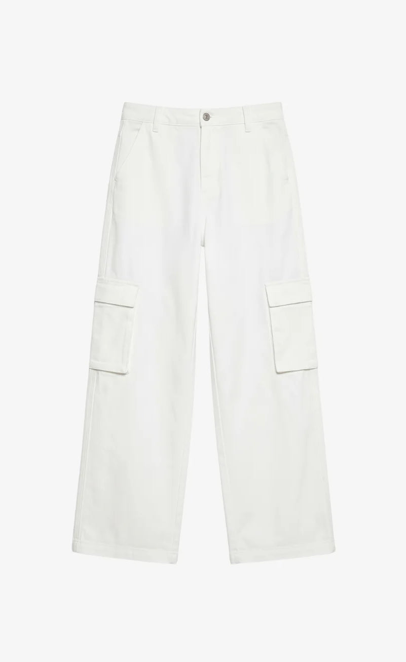 Baggy Palazzo Cargo Wide Leg Jeans - White