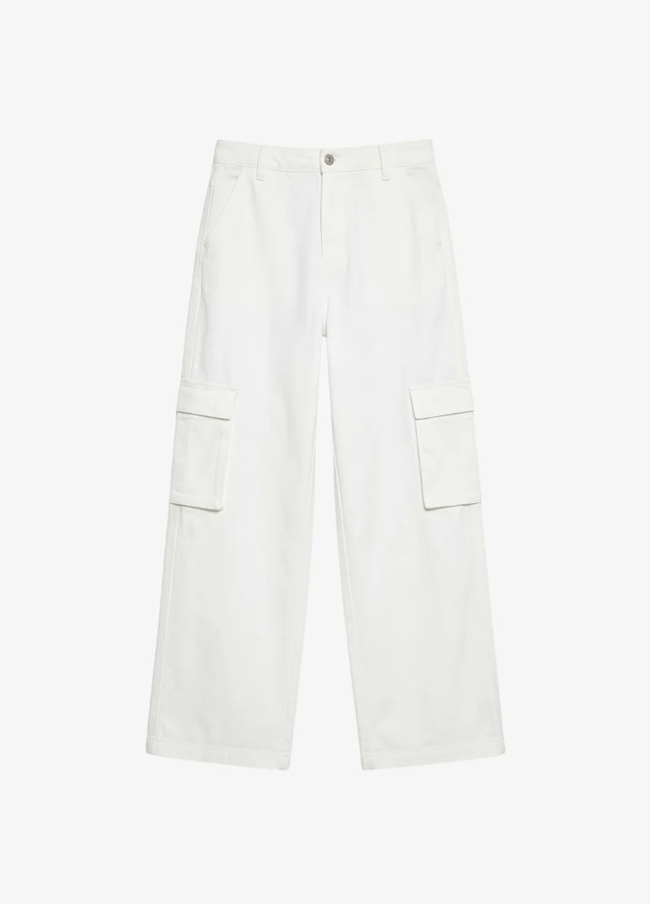 Baggy Palazzo Cargo Wide Leg Jeans - White