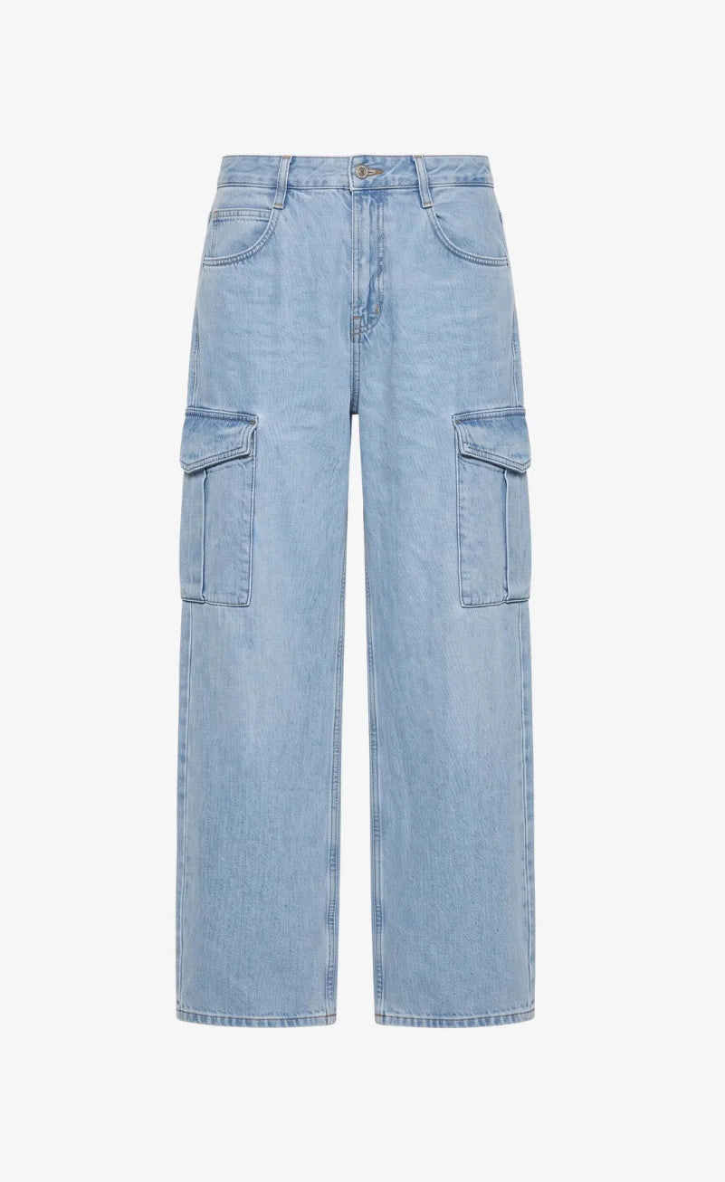 HM Cargo High-Waist Wide-Leg Jeans