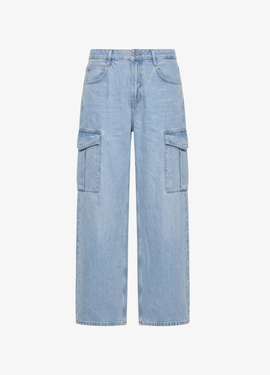 HM Cargo High-Waist Wide-Leg Jeans