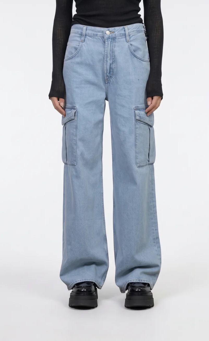 HM Cargo High-Waist Wide-Leg Jeans