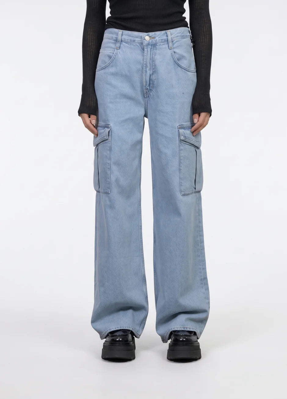 HM Cargo High-Waist Wide-Leg Jeans