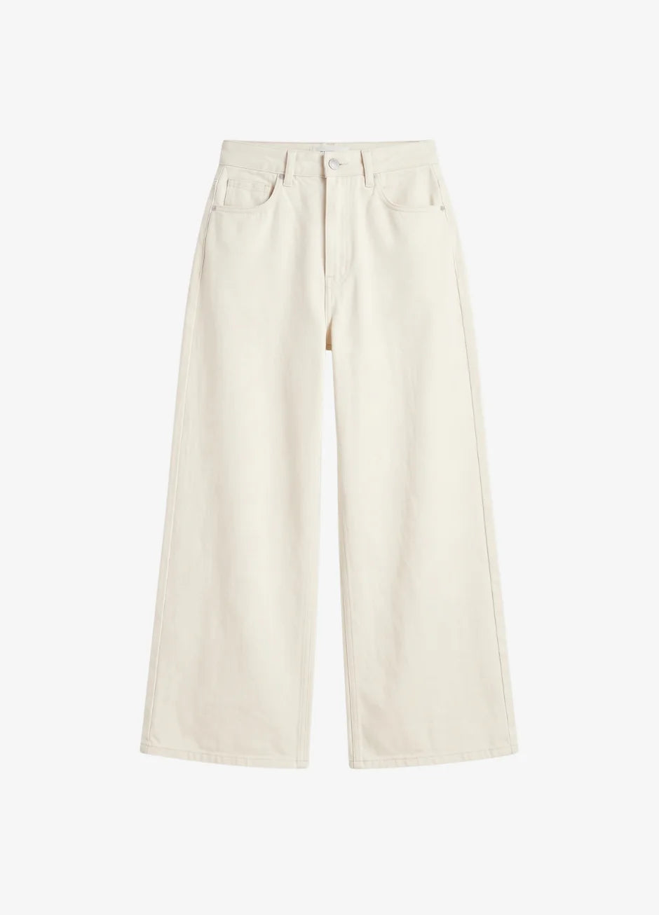 Baggy Cargo Wide-Leg Jeans - White