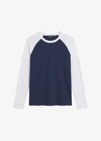 Contrast Raglan Sleeve Top | Blue/White