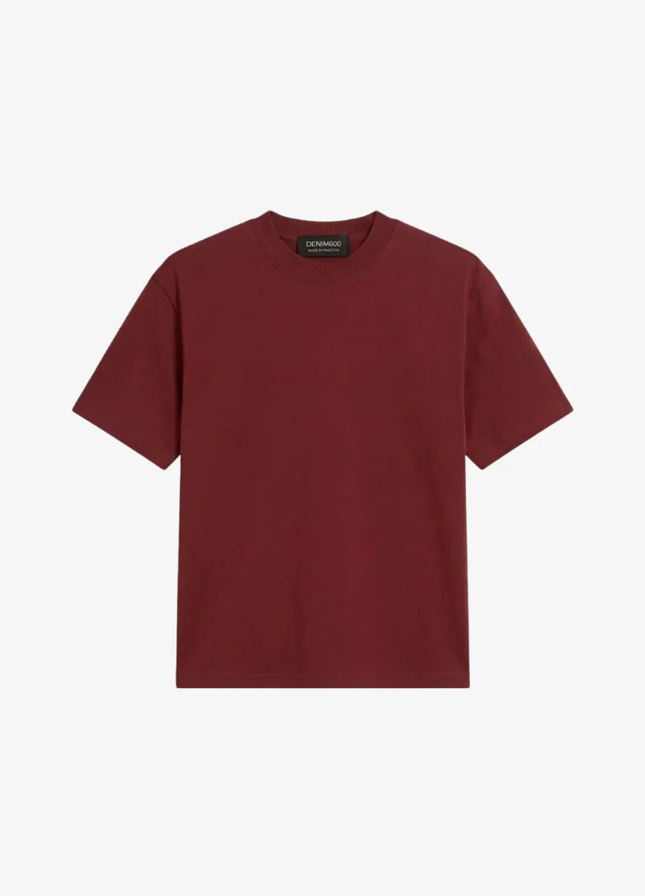 Basic Oversized Tee - Maroon
