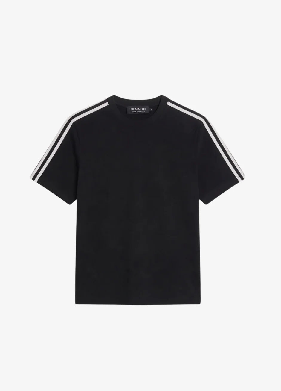 Oversized Stripe T-Shirt - Black