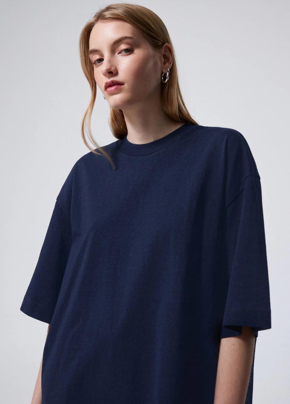 Basic Oversized Tee - Navy Blue