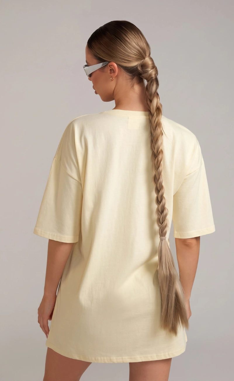 Basic Oversized Tee - Off White Beige