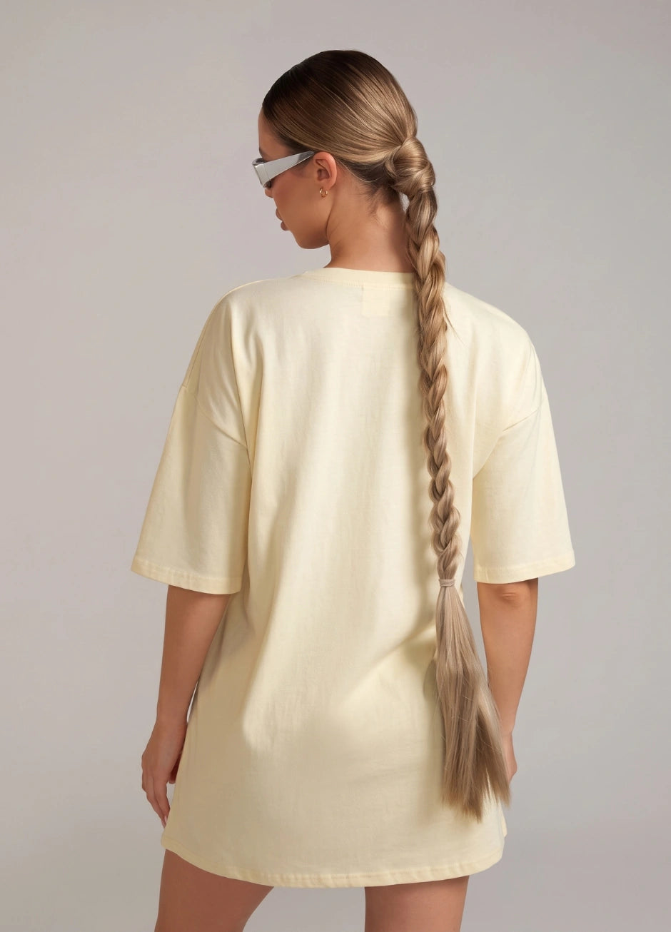 Basic Oversized Tee - Off White Beige