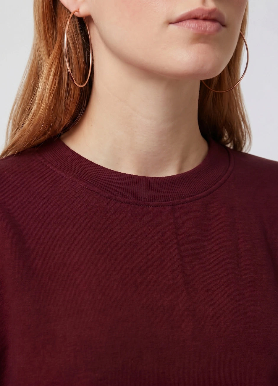 Basic Oversized Tee - Maroon