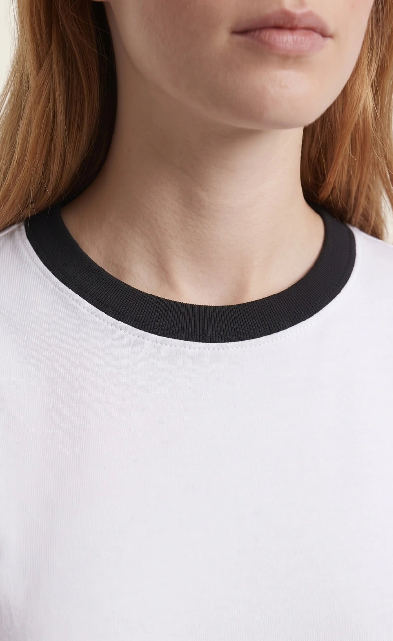 Contrast Trim T-Shirt - White