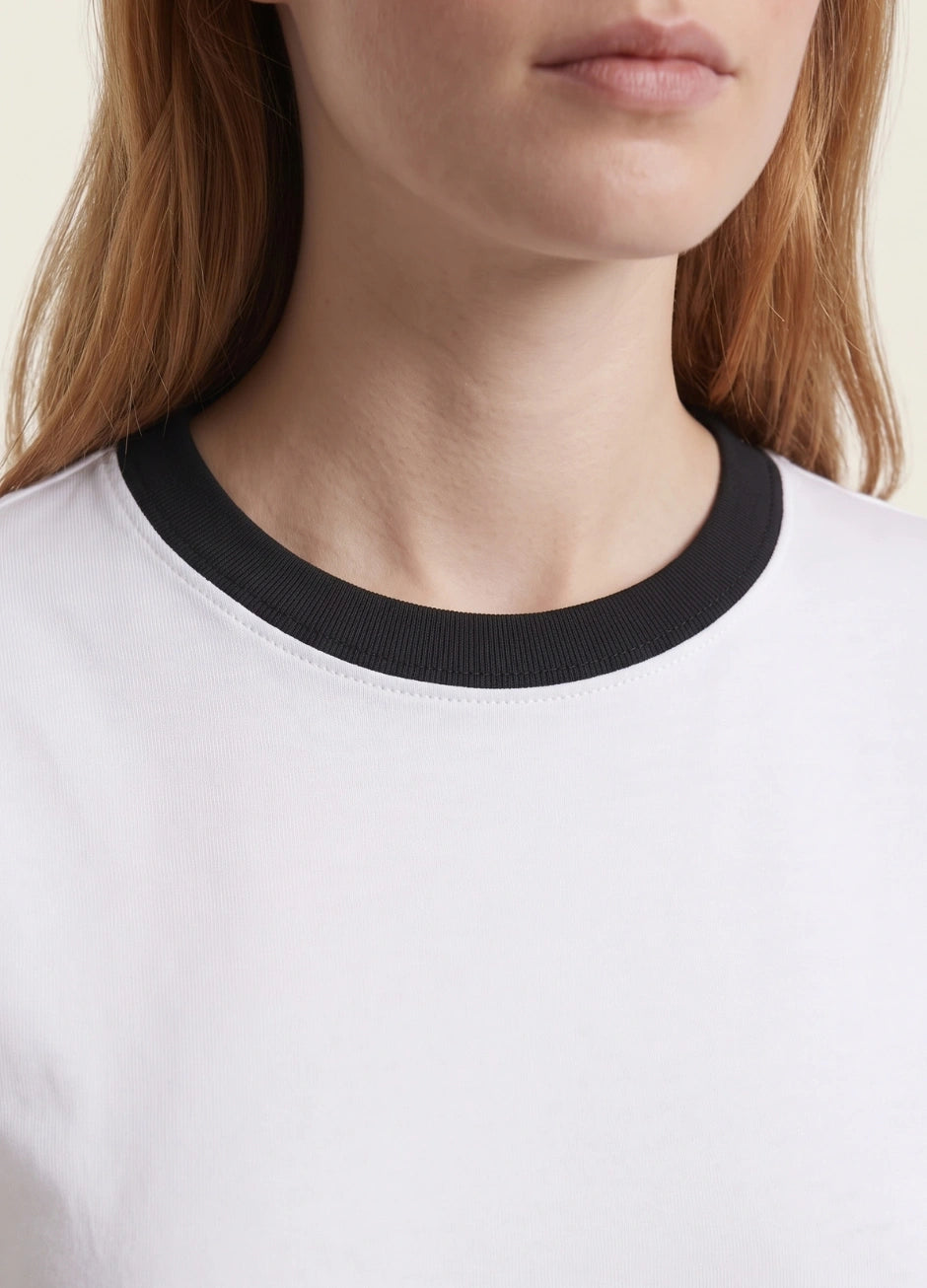 Contrast Trim T-Shirt - White