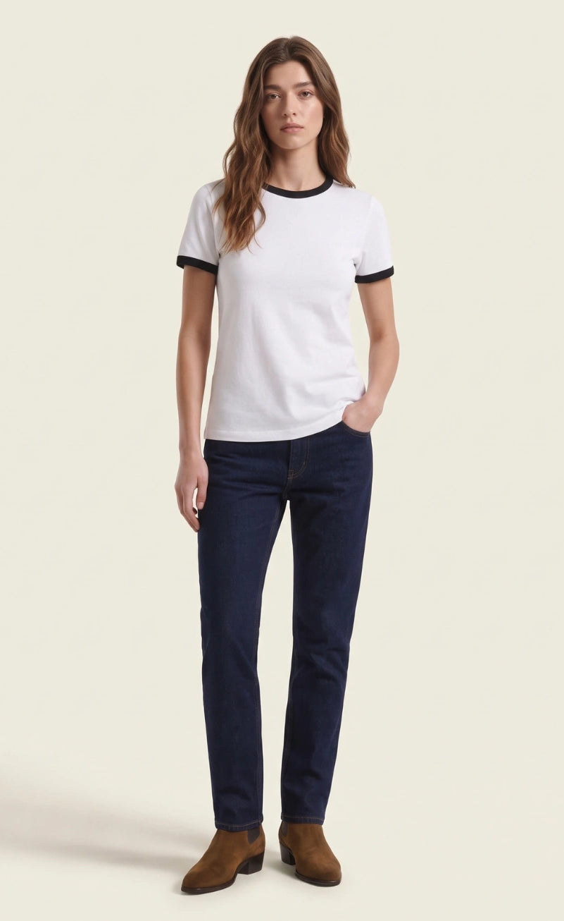 Contrast Trim T-Shirt - White