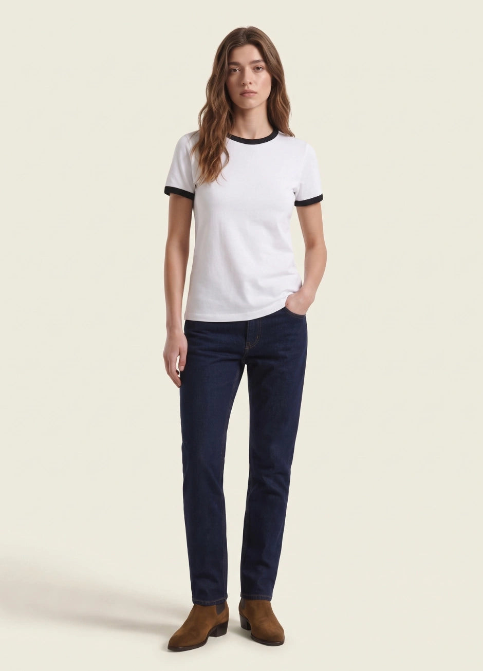 Contrast Trim T-Shirt - White