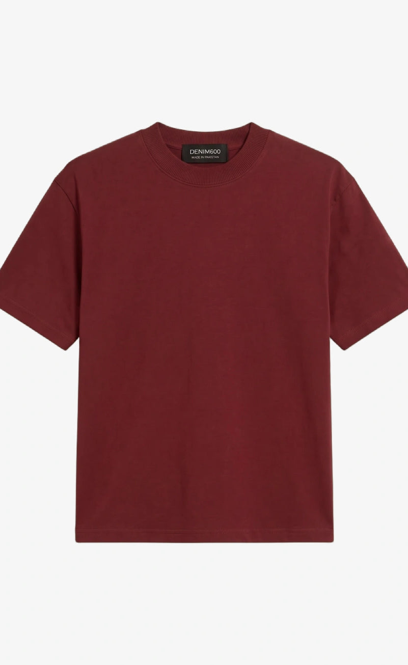 Basic Oversized Tee - Maroon