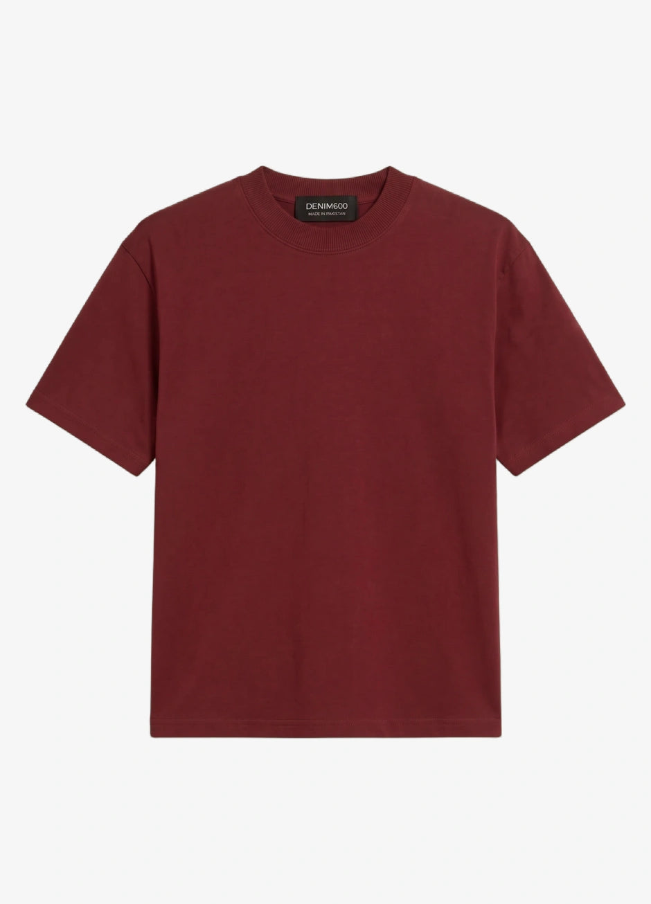 Basic Oversized Tee - Maroon