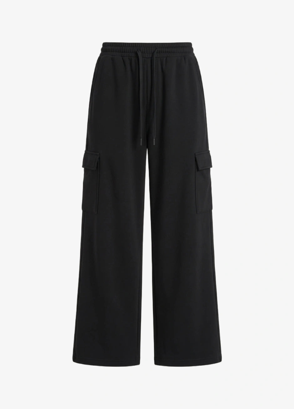 Zara Pure Black High Waisted Cargo Sweatpant